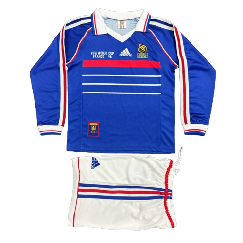 Kit Infantil França Home Retrô 1998 Manga Longa - Azul
