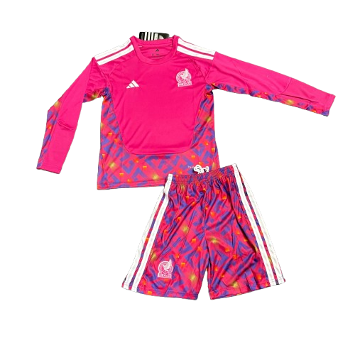 Kit Infantil México Goleiro Manga Longa 26/27 - Rosa