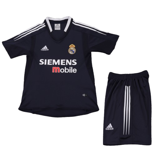 Kit Infantil Real Madrid Away Retrô 02/03 - Preto