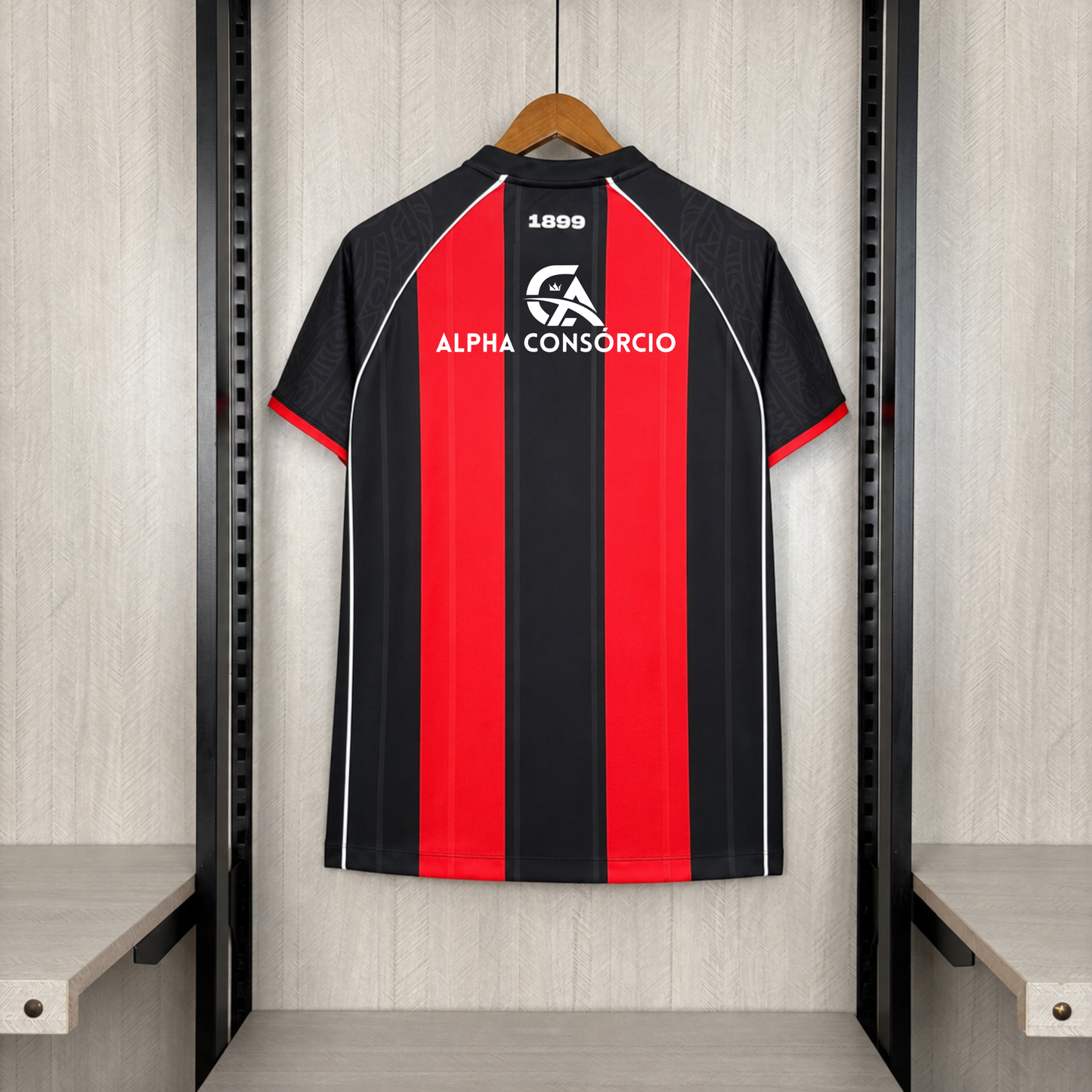 Vitória Home 26/27 Com Patrocinios Masculino -  Vermelho e Preto