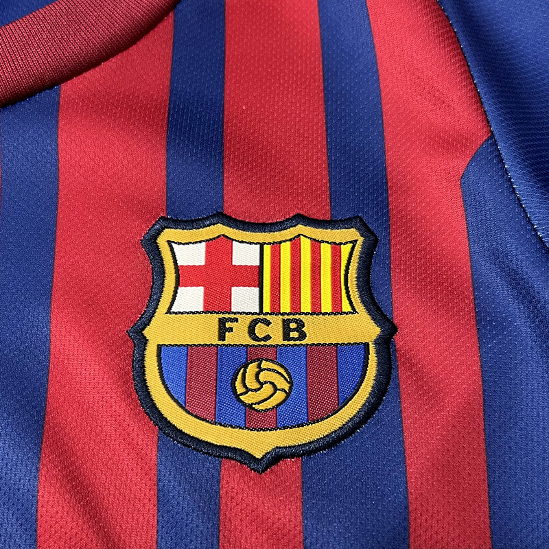 Kit Infantil Barcelona Home Retrô 12/13 - Grená