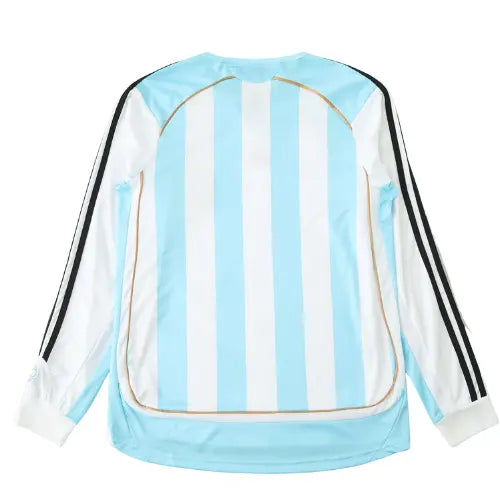 Argentina Retro Home 2006  Manga Longa - Azul e Branca