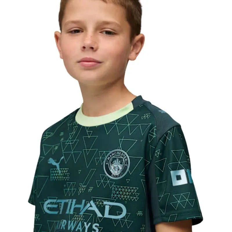Kit Infantil Manchester City Ediçao Especial EA GAMES 25/26  - Verde