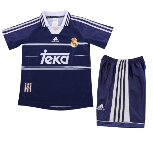 Kit Infantil Real Madrid Away Retrô 98/99 - Azul Escuro