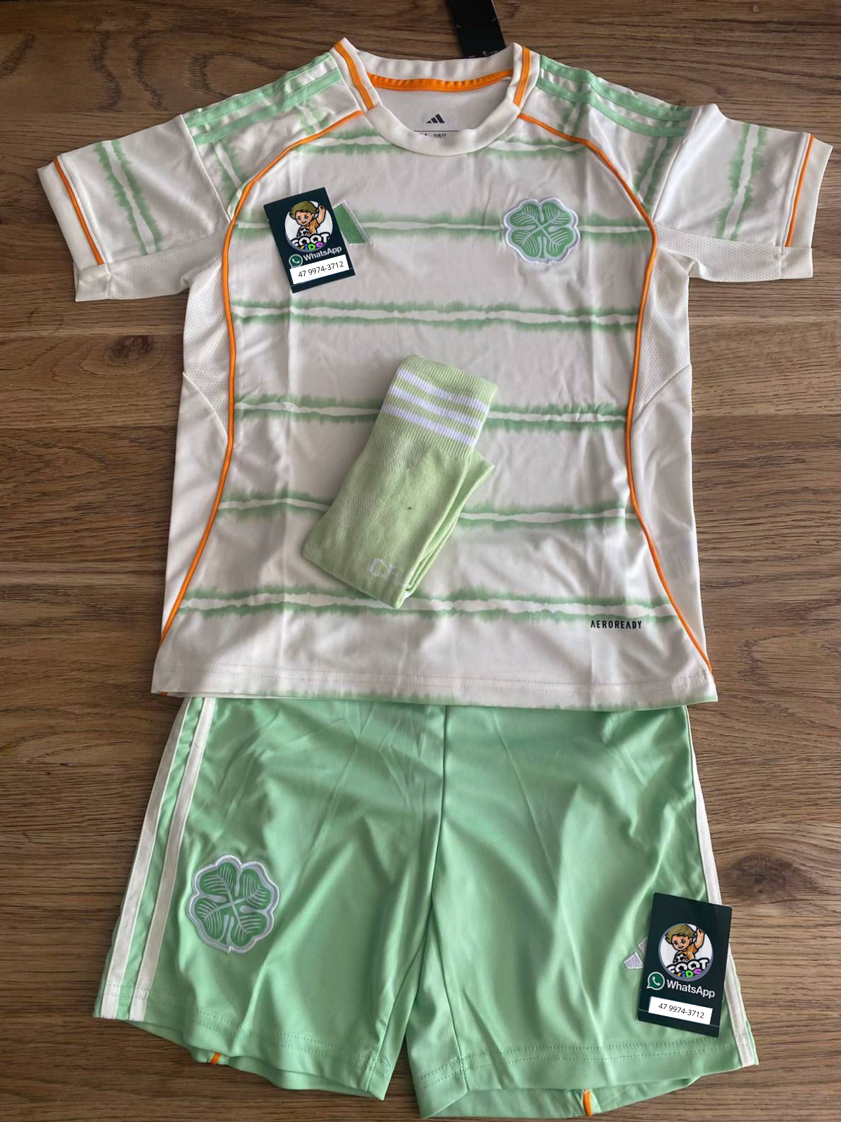 Kit Infantil Celtic Away 25/26 - Verde Claro