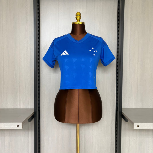 Cruzeiro Cropped Home 26/27 Adidas Feminina - Azul