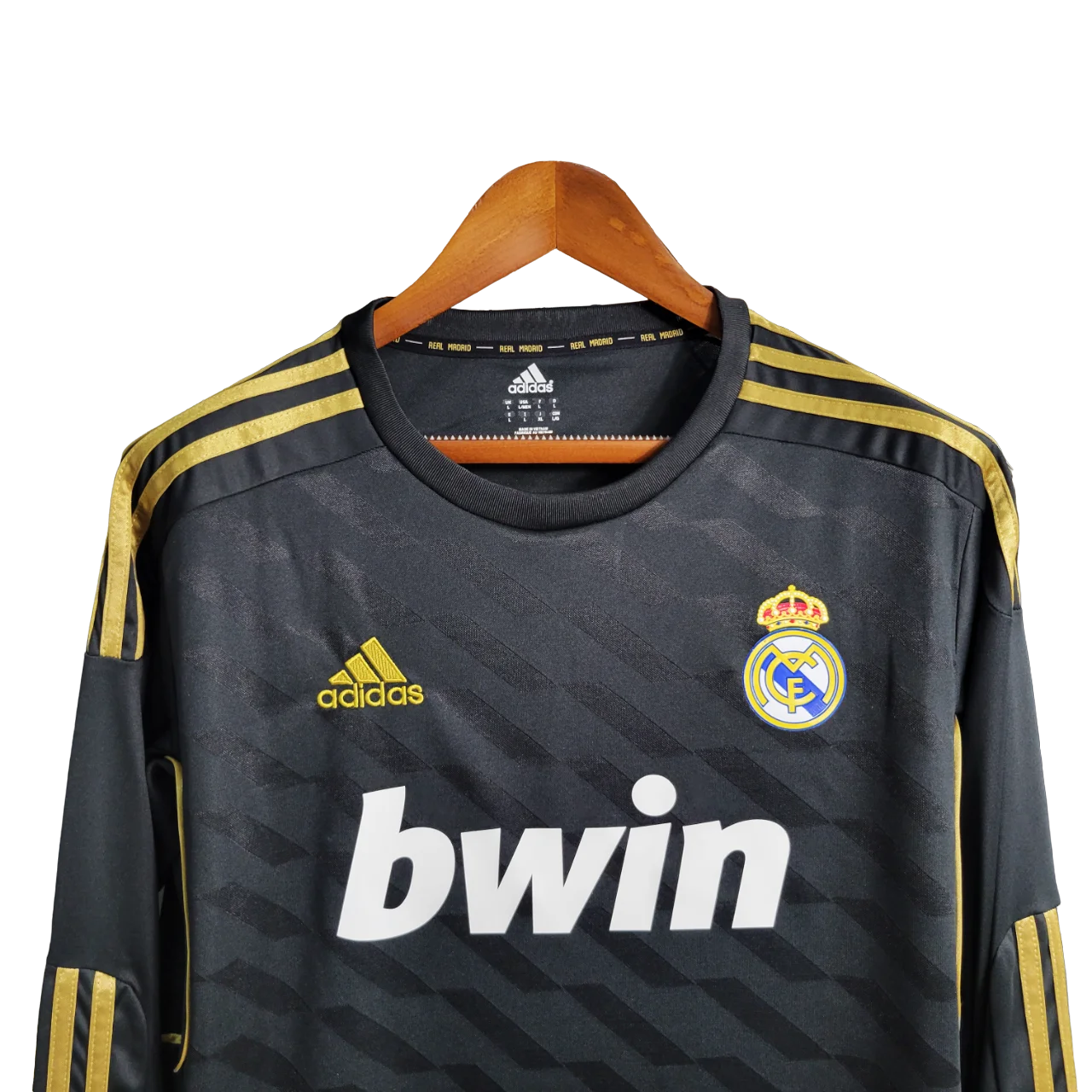 Real Madrid Away Retrô 11/12 Manga Longa Adidas - Preto