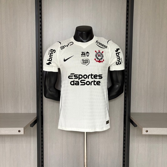 Corinthians Home 26/27 Jogador Com Patrocínios Nike  - Branca