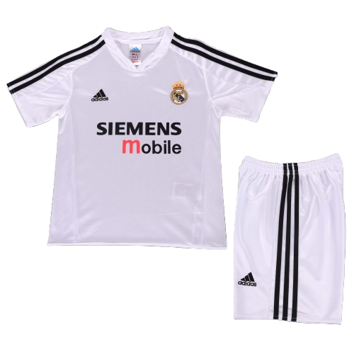 Kit Infantil Real Madrid Home Retrô 04/05 - Branco