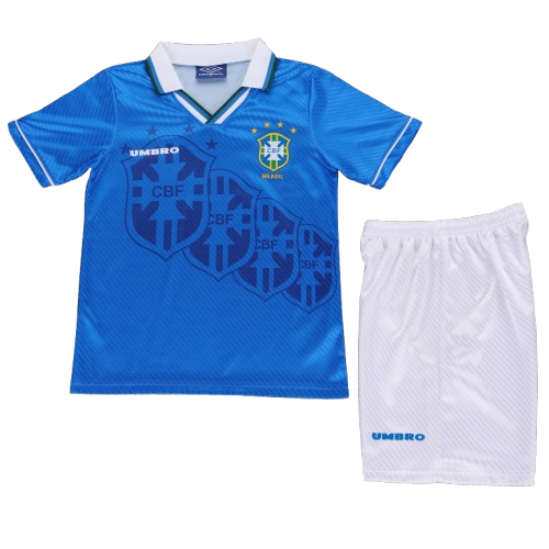 Kit Infantil Brasil Retro Away 1994 - Azul
