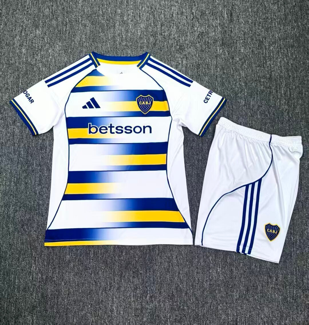 Kit Infantil Boca JRS Third 25/26  - Branca e Azul