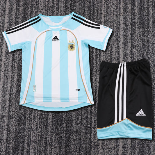 Kit Infantil Argentina Retro Home 2006 - Branco e Azul