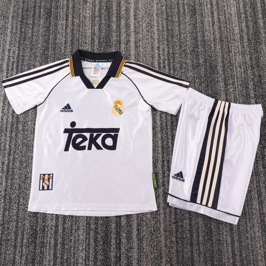 Kit Infantil Real Madrid Home Retrô 98/99 - Branco