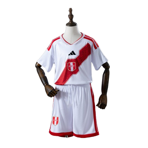Kit Infantil Peru Home 26/27 - Branco e Vermelho
