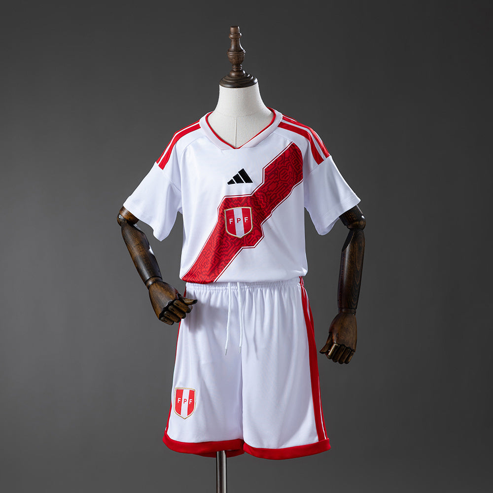 Kit Infantil Peru Home 26/27 - Branco e Vermelho