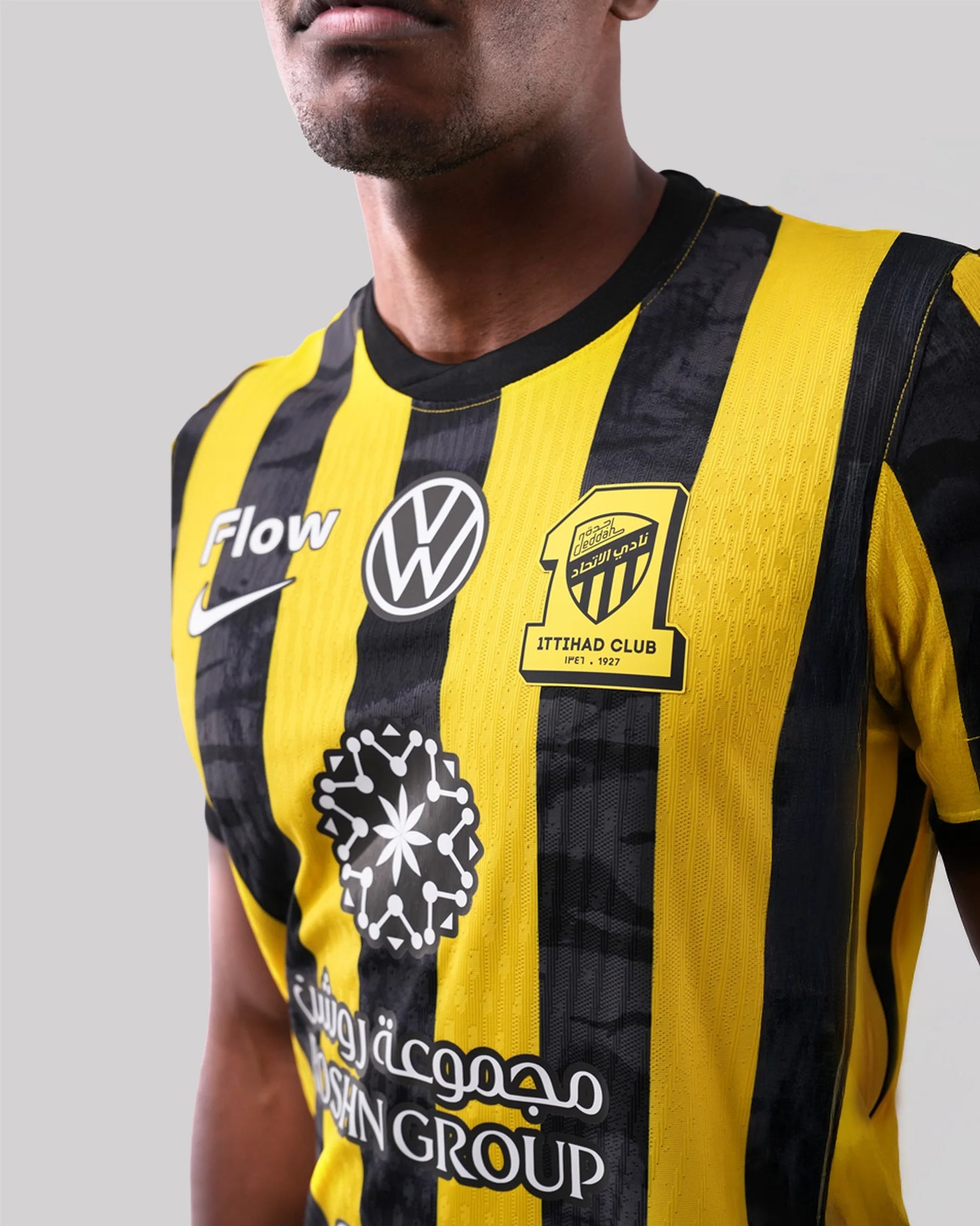 Al Ittihad Home 25/26 Jogador Nike - Amarelo e Preto