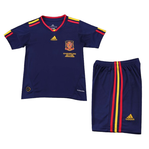 Kit Infantil Espanha Away Retro 2010 - Azul Escuro