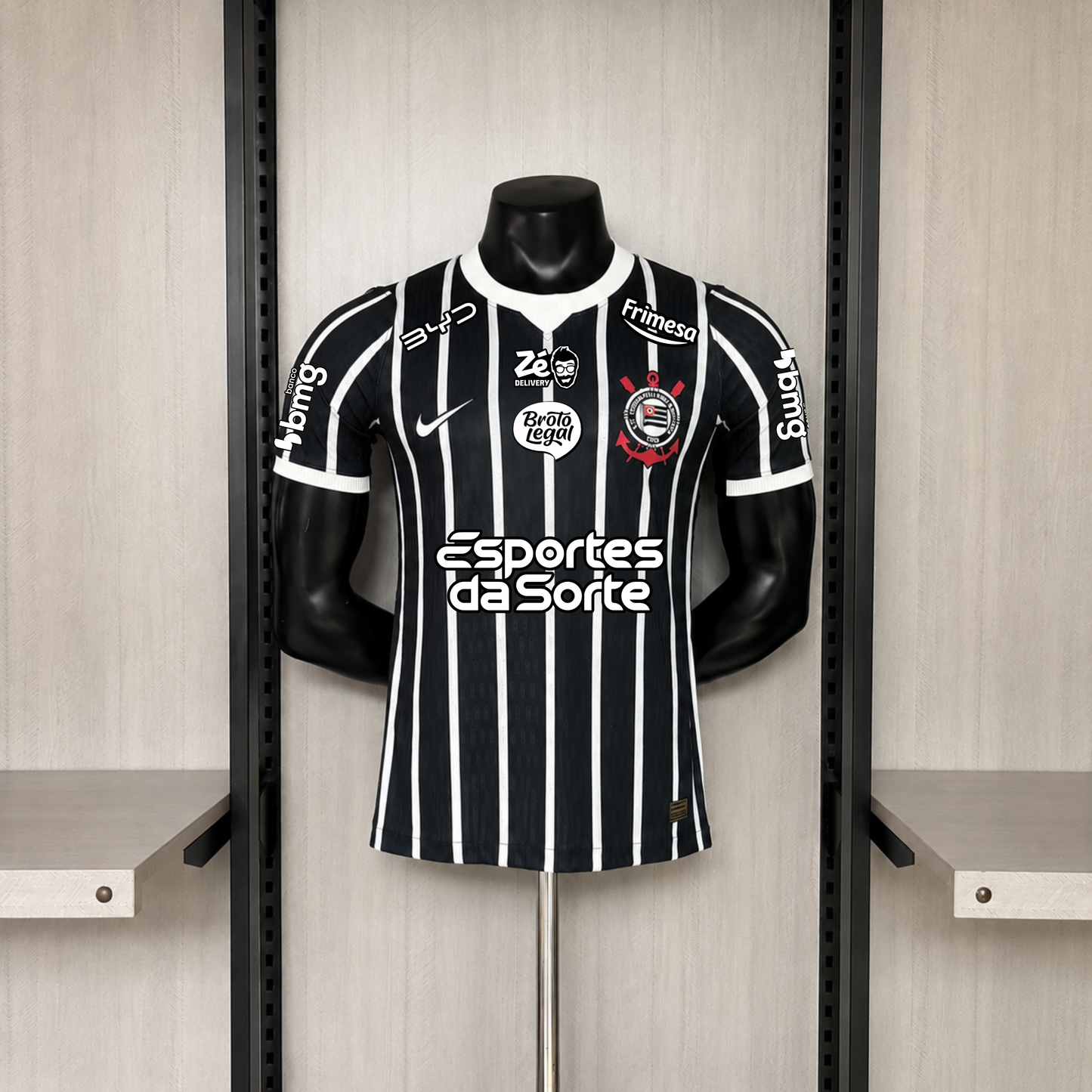 Corinthians Away 26/27 Jogador Com Patrocínios Nike  - Preta