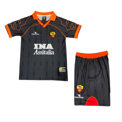 Kit Infantil Roma Away Retrô 99/00 Diadora - Preto