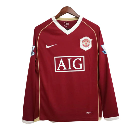 Manchester United Home Retro 06/07 Manga Longa Nike - Vermelho