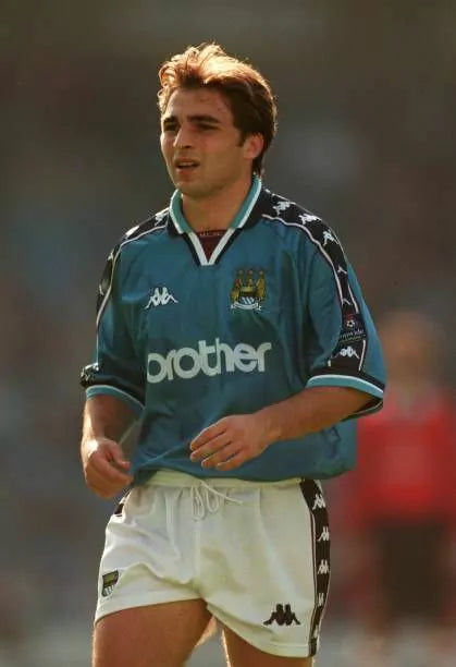 Manchester City Home Retrô 97/98 Kappa - Azul