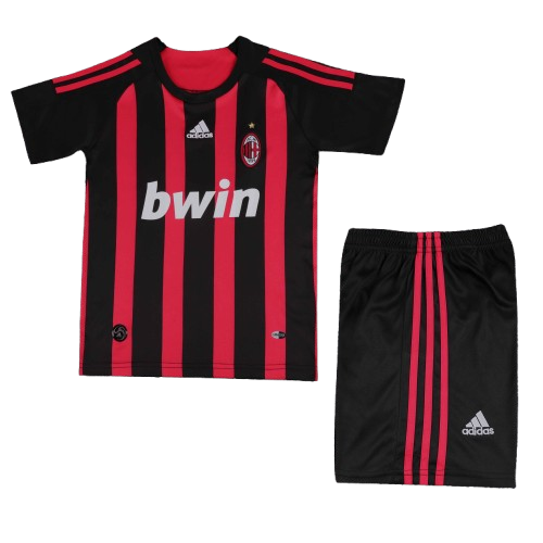 Kit Infantil Milan Home Retrô 08/09  - Vermelho e Preto