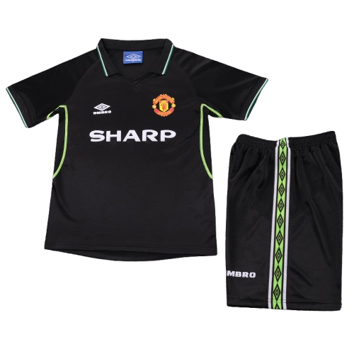 Kit infantil Manchester United Retrô Away 97/98 - Preta