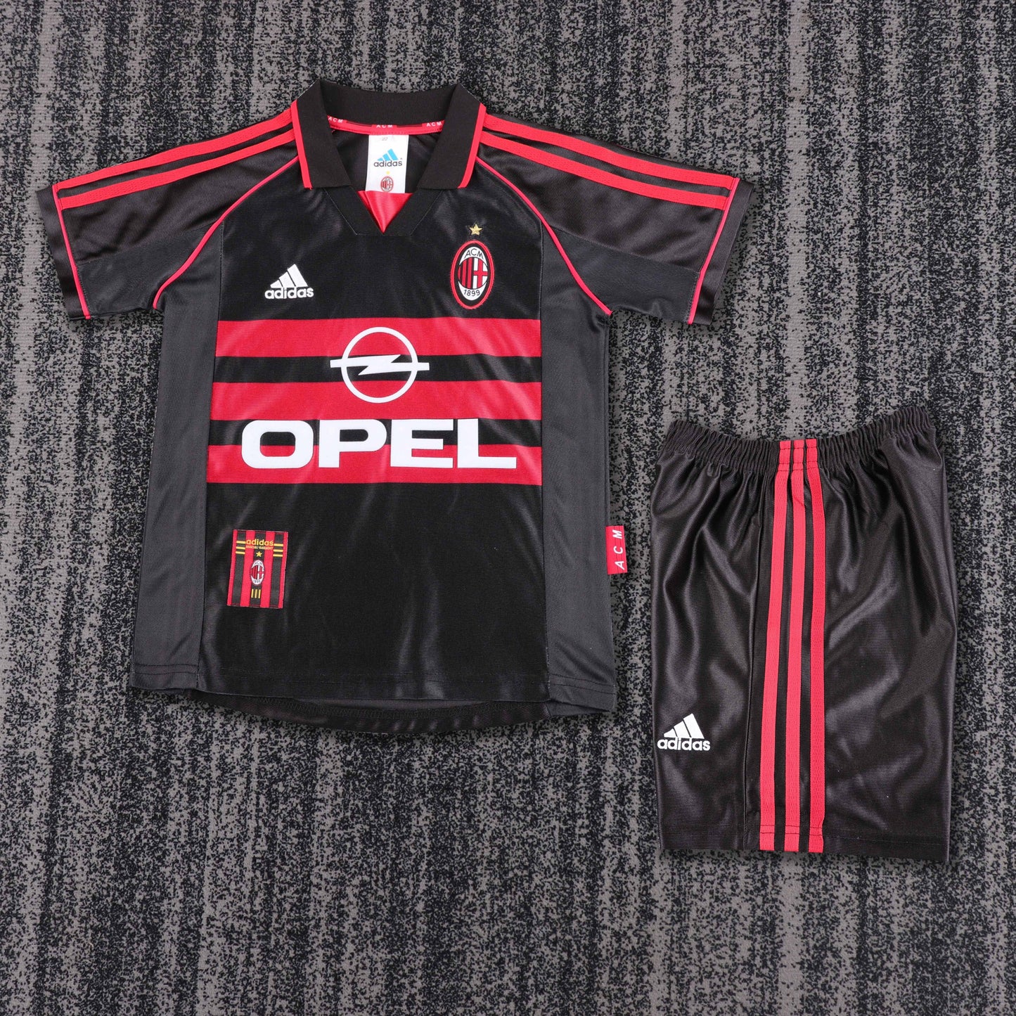 Kit Infantil Milan Away Retrô 98/99  - Preto