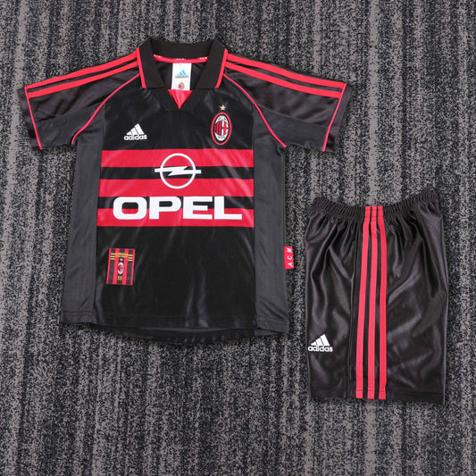 Kit Infantil Milan Away Retrô 98/99  - Preto