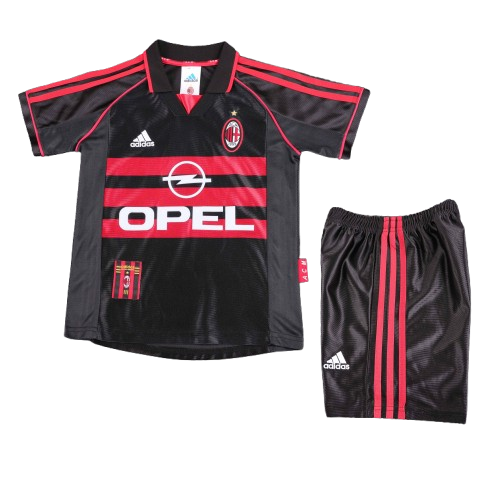 Kit Infantil Milan Away Retrô 98/99  - Preto