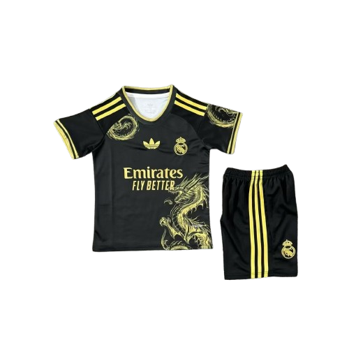 Kit Infantil Real Madrid Edição Especial 25/26  - Preto e Amarelo