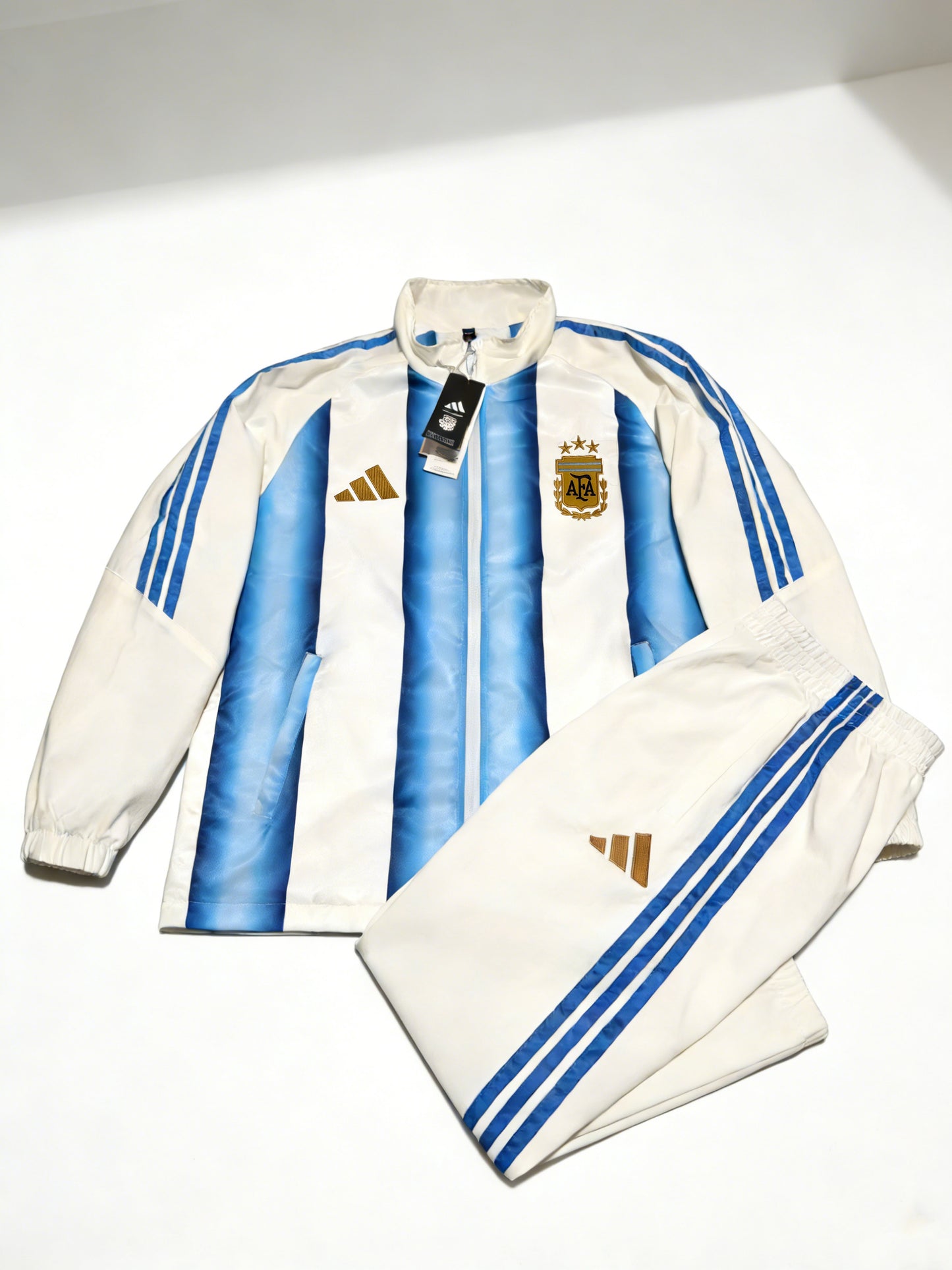 Kit Jaqueta + Calça Argentina Adidas - Branca e Azul