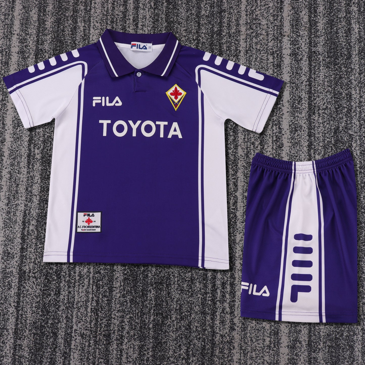Kit Infantil Fiorentina Home Retrô 1999  - Roxo e Branco
