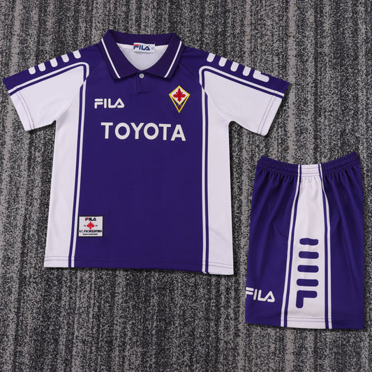 Kit Infantil Fiorentina Home Retrô 1999  - Roxo e Branco