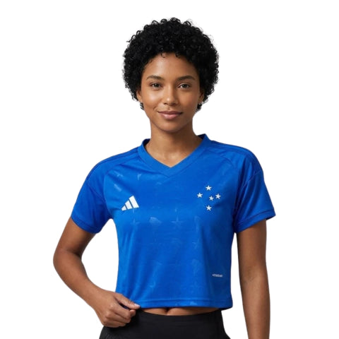Cruzeiro Cropped Home 26/27 Adidas Feminina - Azul