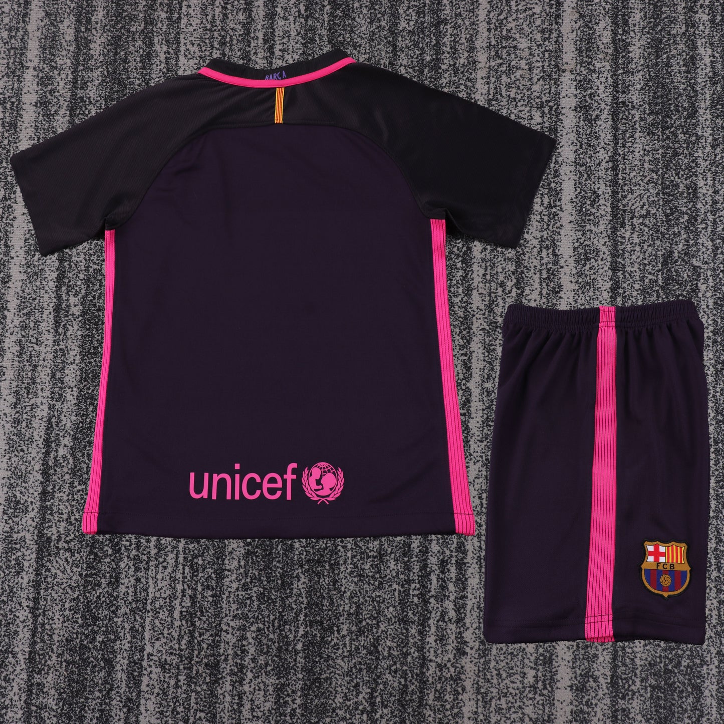 Kit Infantil Barcelona Away Retrô 15/16 - Roxo