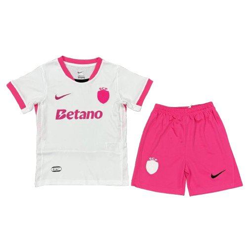 Kit Infantil Sporting Outubro Rosa 25/26 - Branco e Rosa