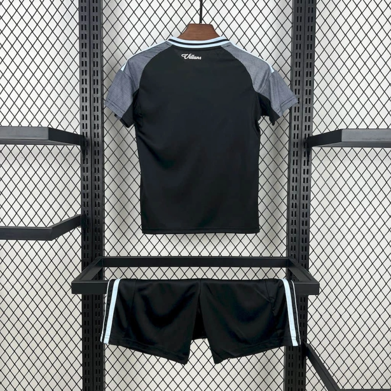 Kit Infantil Aston Villa Away 25/26  - Preto