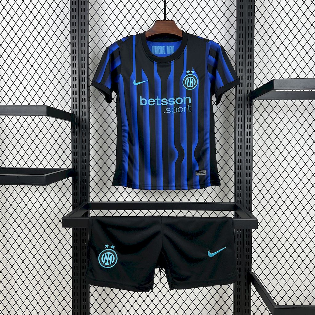 Kit Infantil Inter de Milão Home 25/26 - Azul e Preto