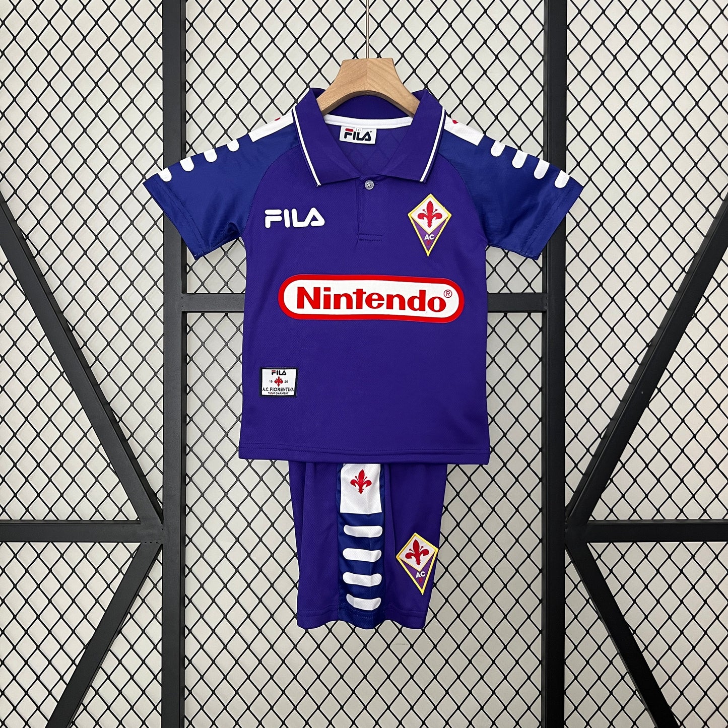Kit Infantil Fiorentina Home Retrô 1998 - Roxo