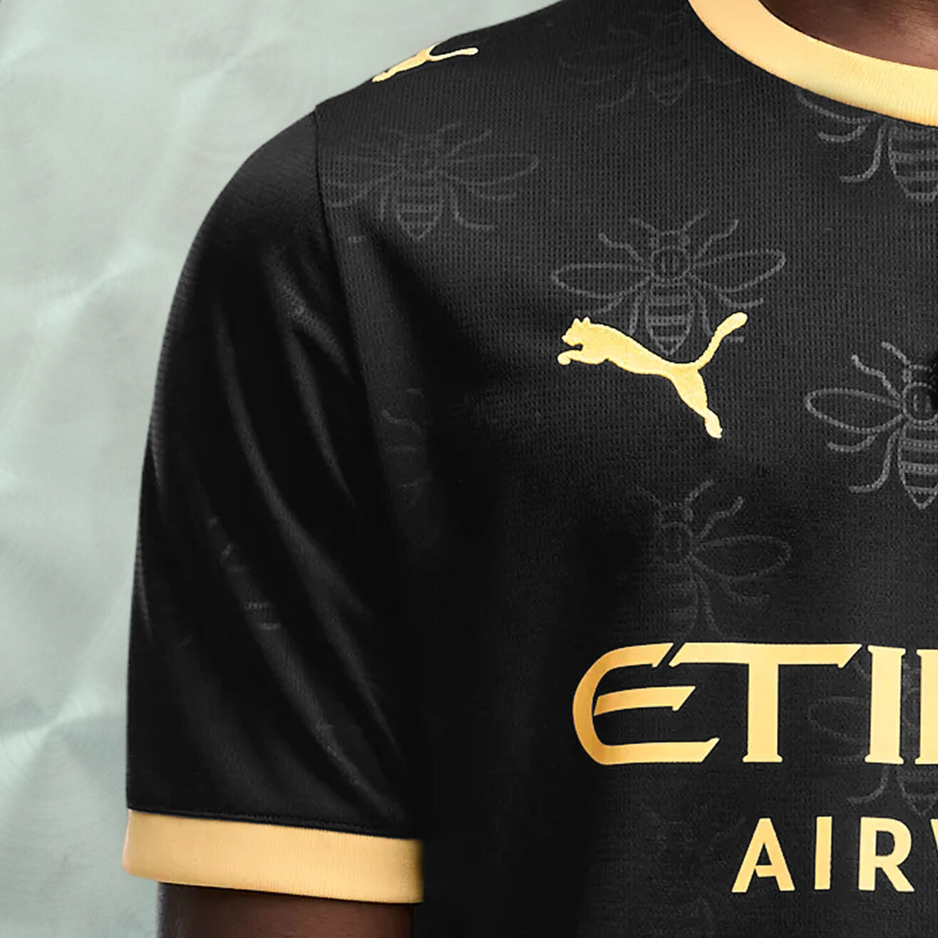 Manchester City Away 26/27 Torcedor Puma - Preto e Dourada