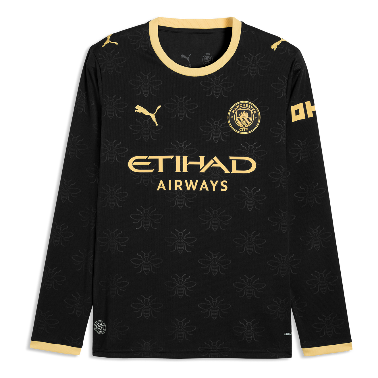 Manchester City Away Manga Longa 26/27 Torcedor Puma - Preto e Dourado