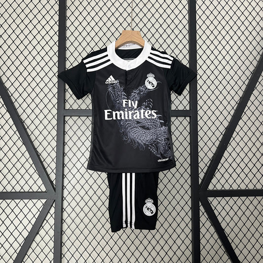 Kit Infantil Real Madrid Third Retrô 14/15 - Preto