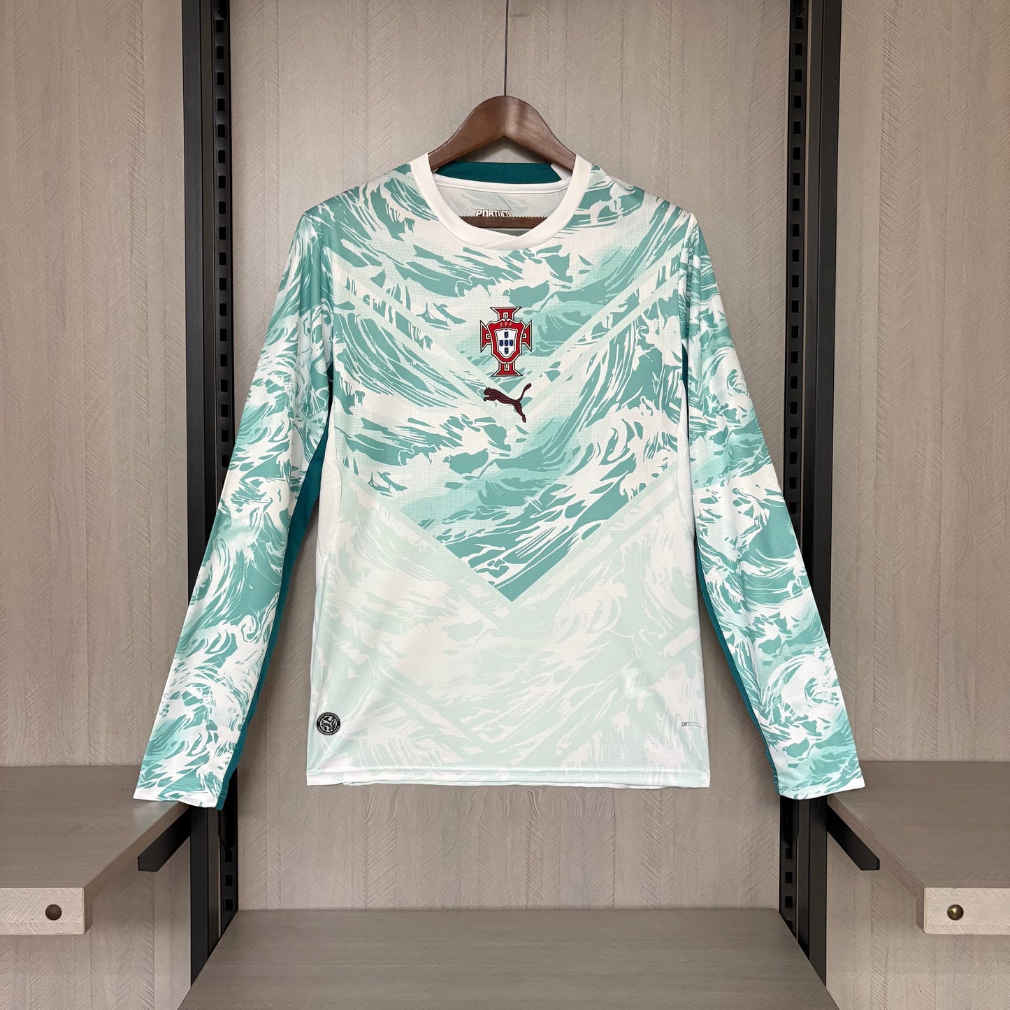 Portugal Away Manga Longa 26/27 Masculino Torcedor Puma - Turquesa