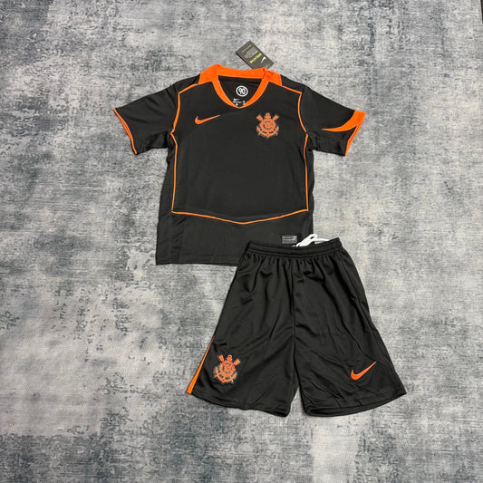 Kit Infantil Corinthians Third 25/26  - Preto e Laranja