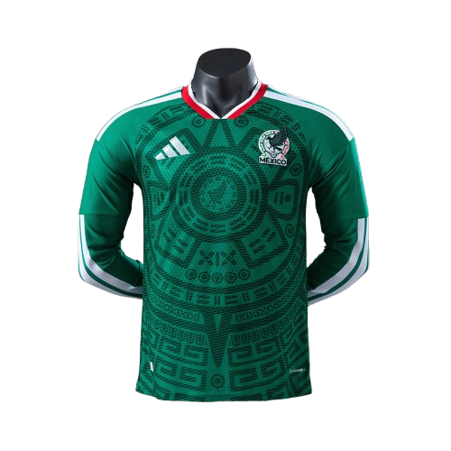 México Home Manga Longa 26/27 Masculino Jogador Adidas  - Verde
