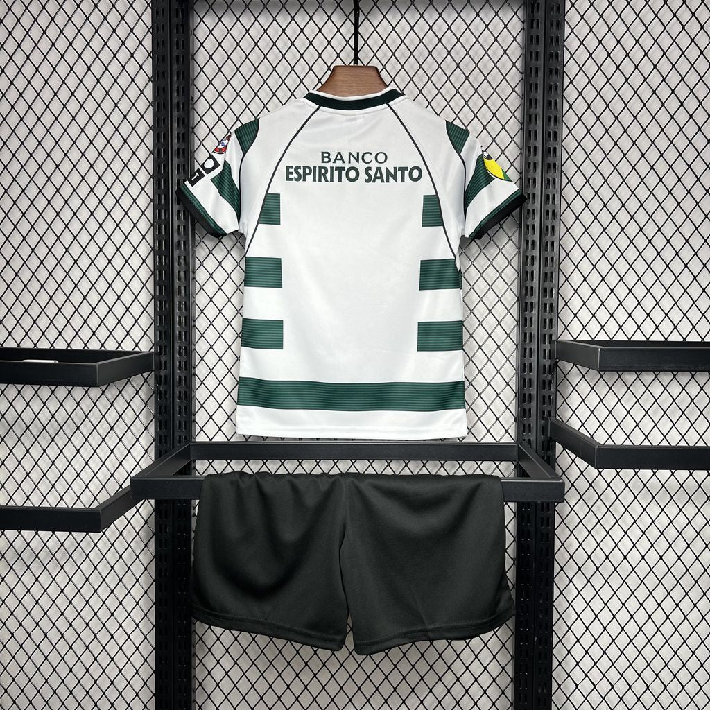 Kit Infantil Sporting Home Retrô 2003 . Reebok - Verde e Branco