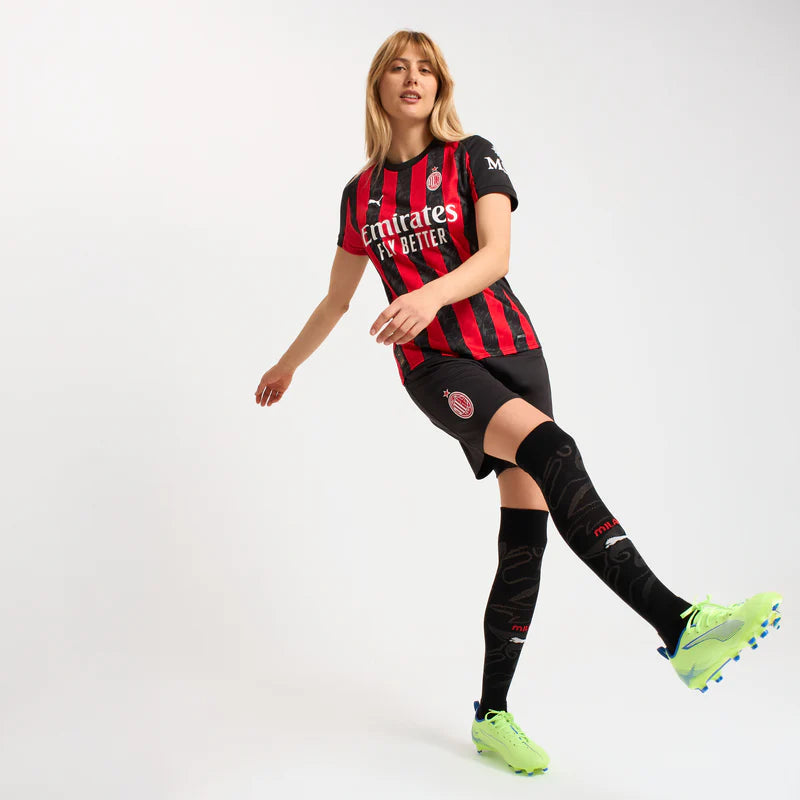 Milan Home 25/26 Feminino Puma - Vermelho e Preto