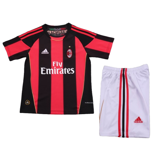 Kit Infantil Milan Home Retrô 2011 Adidas - Vermelho e Preto