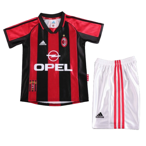 Kit Infantil Milan Home Retrô 98/99 - Vermelho e Preto